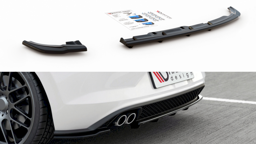 CENTRAL REAR SPLITTER (W/ VERTICAL BARS) VW POLO MK6 GTI